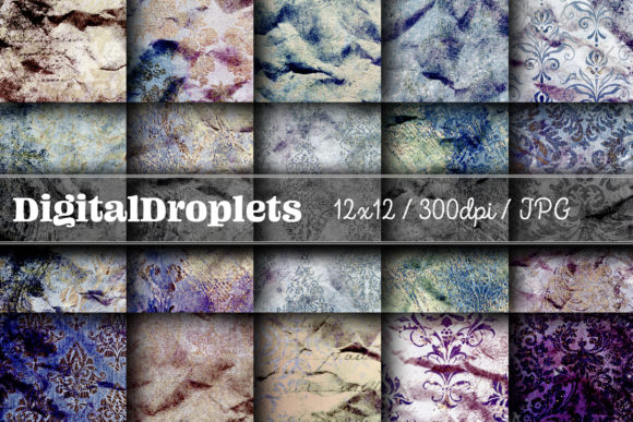 Elevate Your Designs with Vintage Golden Damask Textures