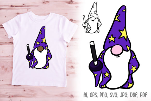 Enchant Your Designs with a Wizard Magician Gnome Hobbit Cartoon