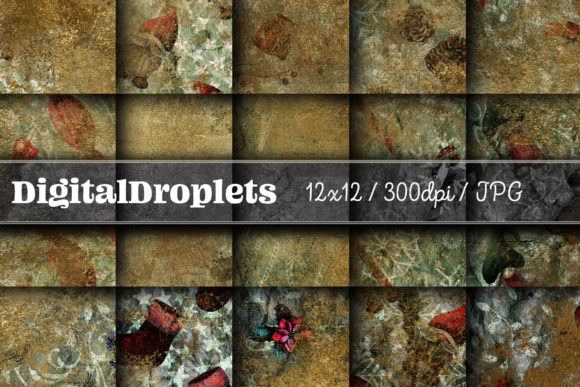 Golden Christmas Grunge Vol. 10: Vintage Textures for Modern Design