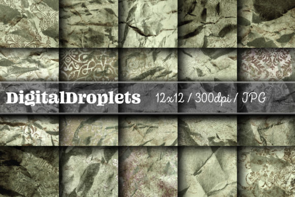 Olden Damask Paper Vol. 14 | Vintage Textures for Modern Design